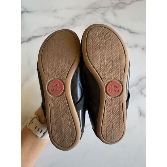 Livie & Luca black ballet flats slip on round toe criss cross strappy girls size - Picture 6 of 8
